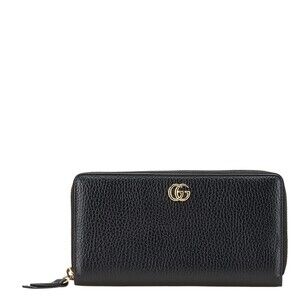 Gucci GG Marmont long wallet zip around black leather
